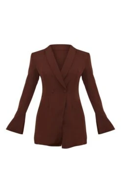 Robe Blazer Chocolat à Double Boutonnière Et Manches Flûtes -Zeze Vetements Magasin e108fd4409917b677ff0b5c746474469f7df2663 cnc2330 5