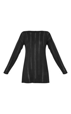 Robe Droite Texturée Noire Déchirée à Manches Longues Oversize -Zeze Vetements Magasin e1a58f1396921a77066ab872e86d1b5a27380164 cna0985 5