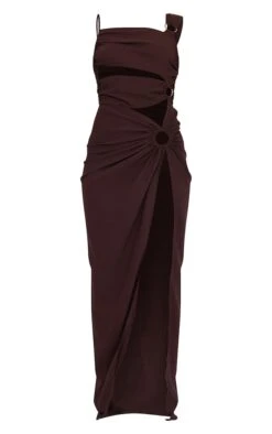 Robe Asymétrique Longue Chocolat à Découpes Et Anneaux -Zeze Vetements Magasin e34e999b02a7074a435934fda75337b51c161e60 cne1820 5