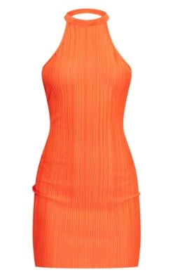 Robe Droite Plissée Orange à Dos Nu Et Col Montant -Zeze Vetements Magasin e3a6b479485ece886fe325ae93a4e348ac21b3b4 cne9924 5