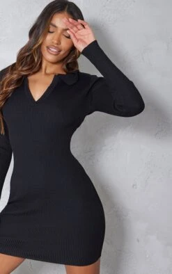 Mini Robe Moulante En Maille Tricot Côtelée Noire à Manches Longues -Zeze Vetements Magasin e4f5eeab6156c55fa895d6b853a759b85b19f5ab cms7674 5