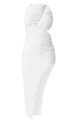 Robe Mi-longue Texturée Froncée Crème à Découpe -Zeze Vetements Magasin e50ba5046aa1acbc8de009d914a8cca998e4888a cmw4749 5
