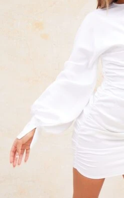 Robe Moulante En Maille Blanche à Manche Unique Et Fronces -Zeze Vetements Magasin e55d1d1c769bc2684ff87ca94ef7d60bb4dff9b3 cms6982 5