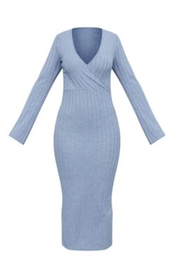 Robe Cache-coeur Mi-longue Côtelée Grise à Manches évasées -Zeze Vetements Magasin e6b7e35b04baeea6c97cd5cf21de91d9e307c12c cnc1138 5