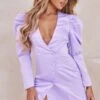 Robe Blazer Asymétrique Lilas Satinée à Manches Bouffantes -Zeze Vetements Magasin ea4c3ff0ef80b82d8234ec6f9b4ffb28ccc20899 cmw5579 1