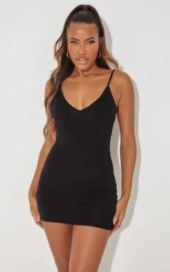 Robe Moulante Basique Noire à Bretelles Et Décolleté Très Plongeant -Zeze Vetements Magasin eb28e1926e7a99fa41422d4150d984461f568f45 clv6845 4