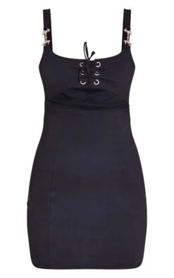 Robe Moulante Noire En Maille Stretch Tissée à Lacets Et Liserés -Zeze Vetements Magasin ebc14609bf19c4731adc324ddf9c35a369871c3e cne2699 5