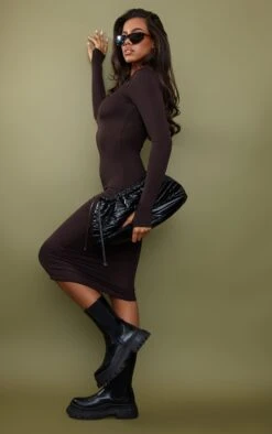 Robe Mi-longue En Jersey Chocolat à Bretelles Et Manches Longues -Zeze Vetements Magasin ec1b296e33567f7e6d87510d4ee458b12df7ec2a cnc2915 3