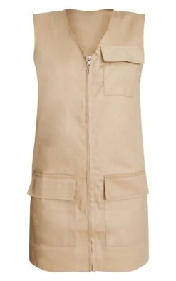 Robe Cargo Camel Sans Manches à Détail Poches -Zeze Vetements Magasin ed05e852750dc3c9e72abfe281925ff977c37210 cnd1297 5