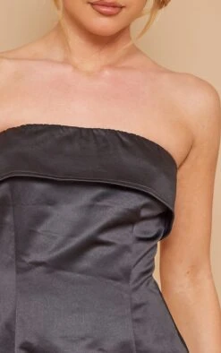 Robe Bustier Droite Satinée Noire à Bordure Repliée -Zeze Vetements Magasin ed14683a01e6b9fac89d4d521bbf6af6781c5fbe cnd5942 4