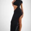 Robe Longue Moulante Noire Découpée à Manches Courtes -Zeze Vetements Magasin ef9dfd40f240526829080b57ebcd1900d4caf4fb cnd7374 1