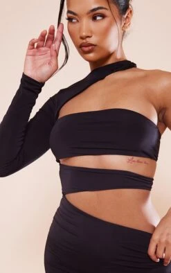 Robe Courte Noire Moulante Asymétrique Découpée -Zeze Vetements Magasin f143d71d01b477f04b38122f82d4b57b36a7e2cd cnc1307 4