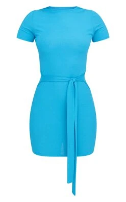 Robe T-shirt Côtelée Bleu Vif Nouée à La Taille 11 Robe T-shirt Côtelée Bleu Vif Nouée à La Taille -Zeze Vetements Magasin f22ebe88c160565889f64960e7615a59ca6486cf cmz2084 6