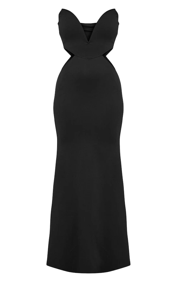 Robe Longue Découpée En Néoprène Noir à Armatures 7 Robe Longue Découpée En Néoprène Noir à Armatures – Image 5