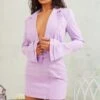 Robe Blazer Lilas Cintrée à Boutons