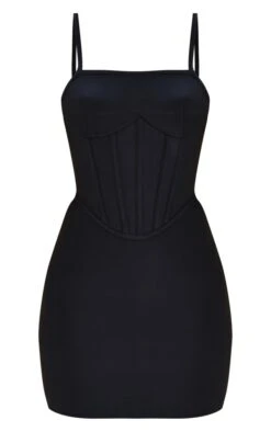 Robe Moulante Détail Corset Noire En Bandage à Bretelles Et Armatures -Zeze Vetements Magasin f8af6e97a056975876046016b5bff7681420194a cnd2240 5