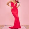 Robe Longue Découpée En Néoprène Rouge à Armatures -Zeze Vetements Magasin fcc6bb7c400d04057a0d051a08c376766fcd3a35 cnd9022 1