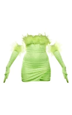 Robe Moulante Deluxe Vert Citron à Sequin Et Gants Détail Plumes -Zeze Vetements Magasin fd044181c77ed65124668e1758e8382c7d4399e1 cna8746 5