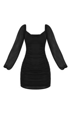 Robe Moulante Manches Longues En Mesh Froncé Noir -Zeze Vetements Magasin fd3a7dd9a706a547f01aa280ae2e962c9b32c9e7 cmo8113 6