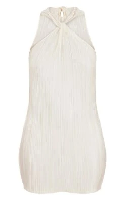 Robe Droite Plissée Crème Sans Manches à Col Torsadé -Zeze Vetements Magasin ff2faa1254e701b9f858c909acb45c9bcca6ab91 cna4960 5